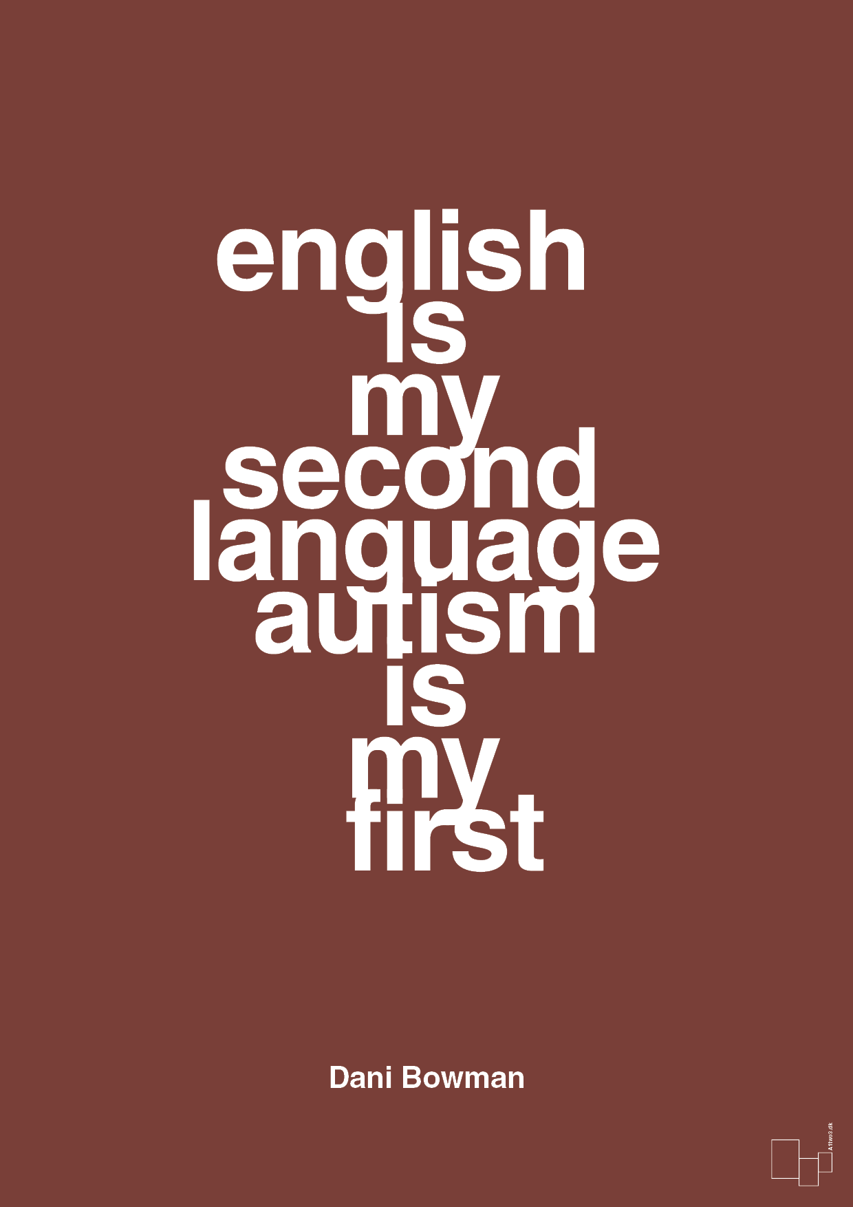 plakat: english is my second language autism is my first - red pepper-Autisme-A1two3