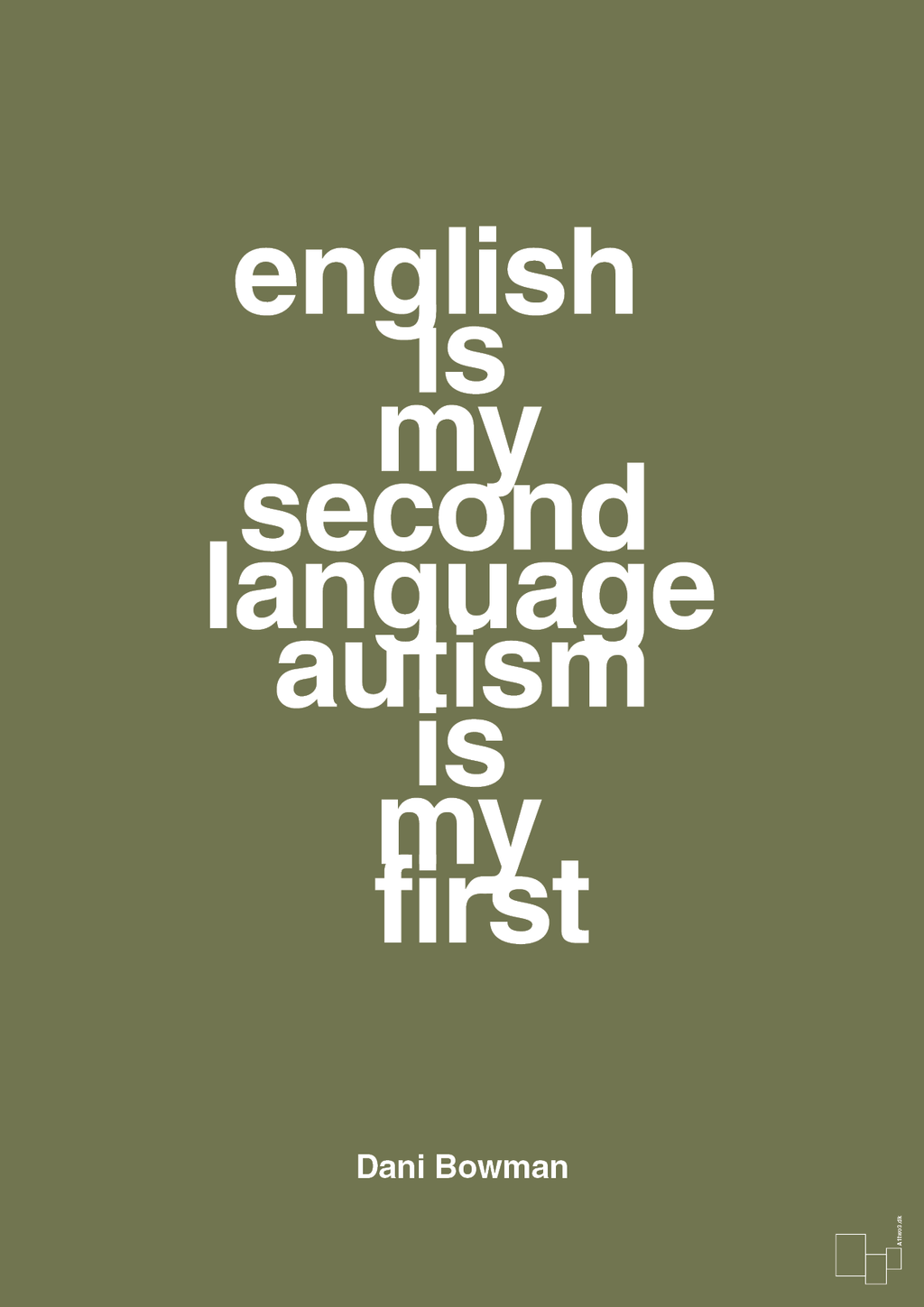 plakat: english is my second language autism is my first - secret meadow-Autisme-A1two3