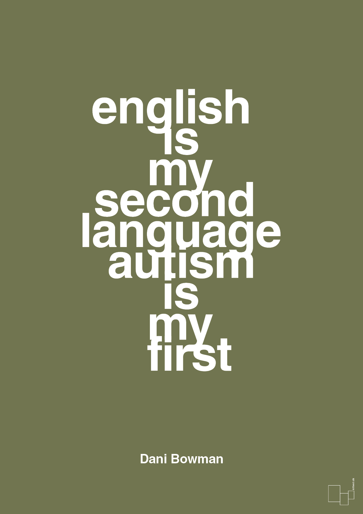 plakat: english is my second language autism is my first - secret meadow-Autisme-A1two3
