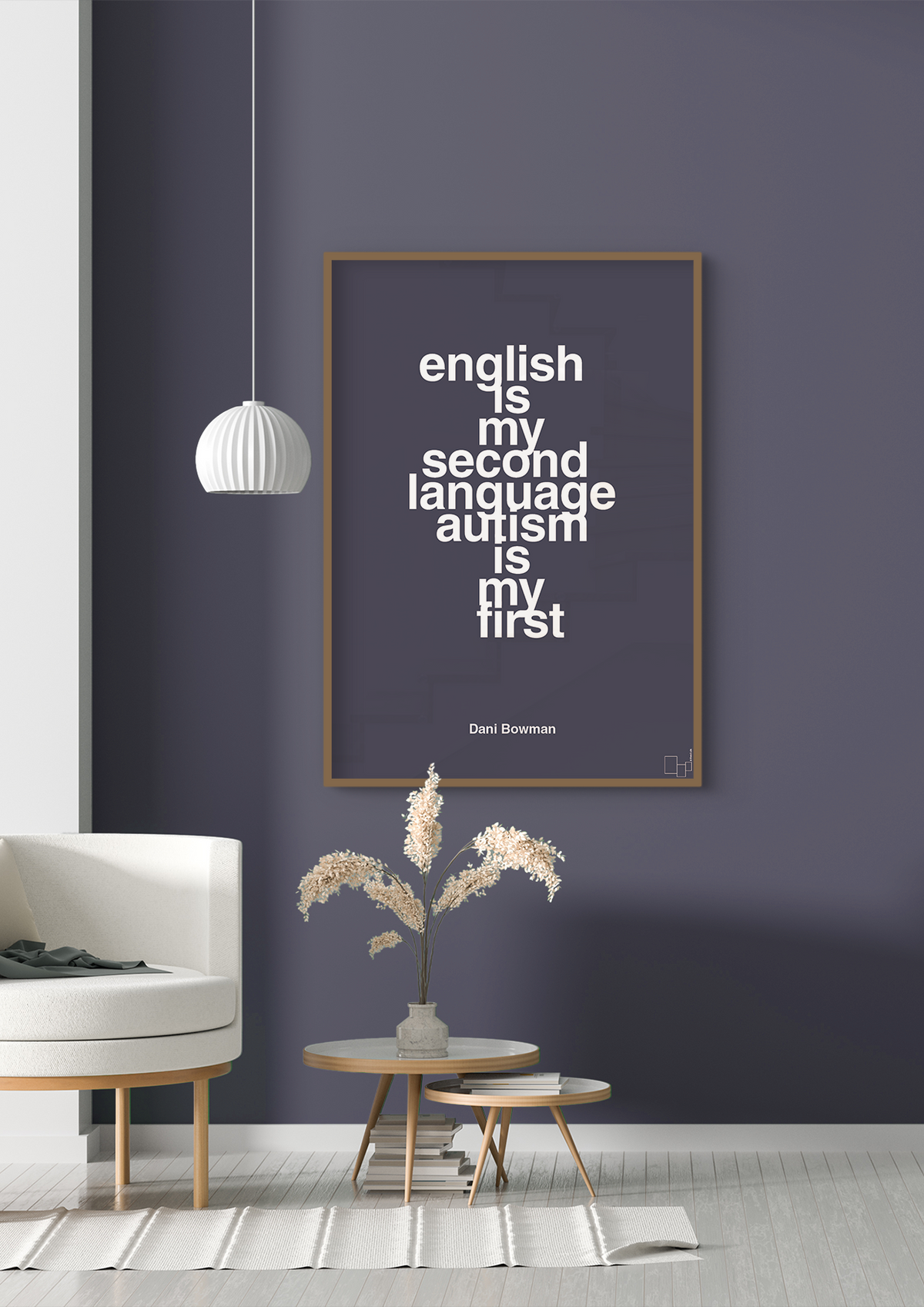 plakat: english is my second language autism is my first - painters white-Autisme-A1two3