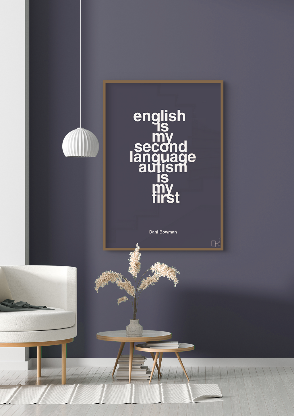 plakat: english is my second language autism is my first - heavenly blue-Autisme-A1two3