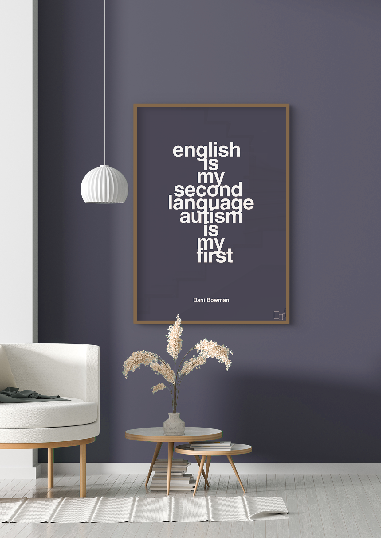 plakat: english is my second language autism is my first - red pepper-Autisme-A1two3