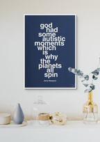 plakat: god had some autistic moments which is why the planets all spin - graphic charcoal-Autisme-A1two3
