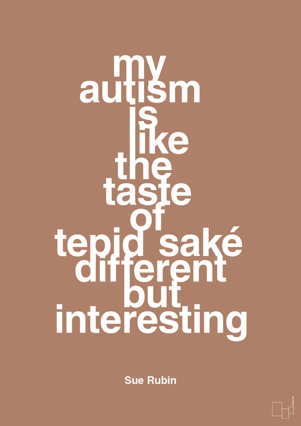 plakat: my autism is like the taste of tepid saké different but interesting - cider spice-Autisme-A1two3