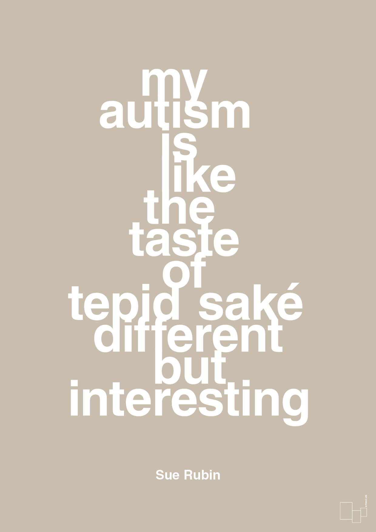 plakat: my autism is like the taste of tepid saké different but interesting - creamy mushroom-Autisme-A1two3