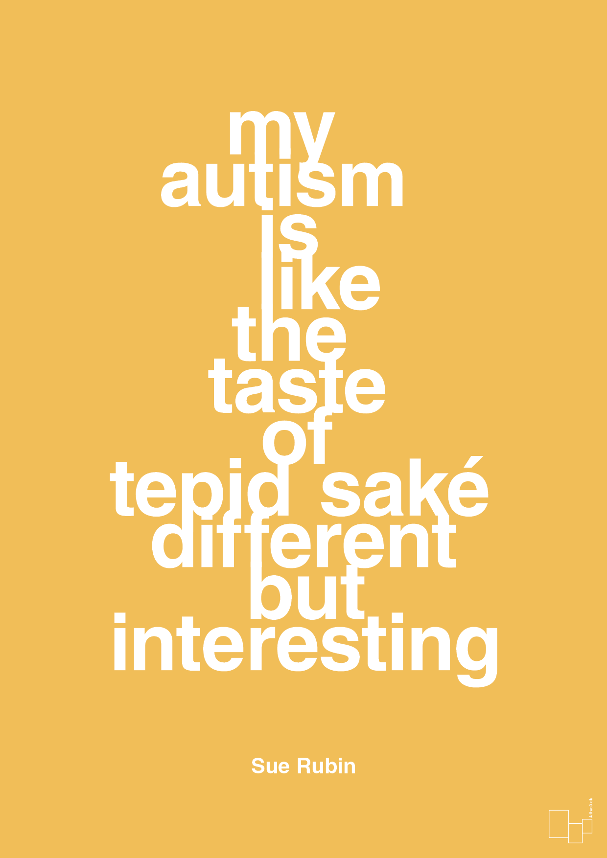 plakat: my autism is like the taste of tepid saké different but interesting - honeycomb-Autisme-A1two3