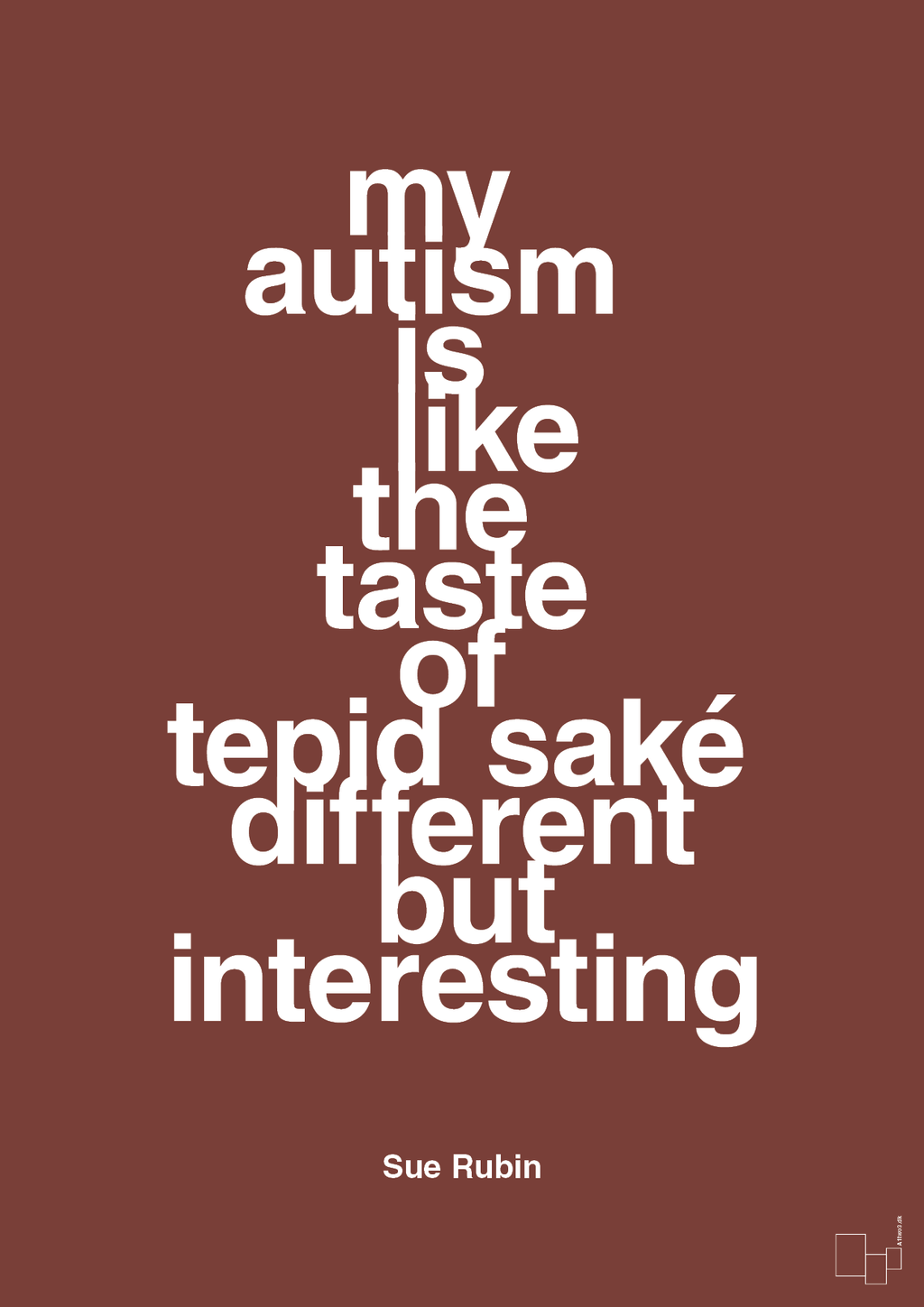 plakat: my autism is like the taste of tepid saké different but interesting - red pepper-Autisme-A1two3