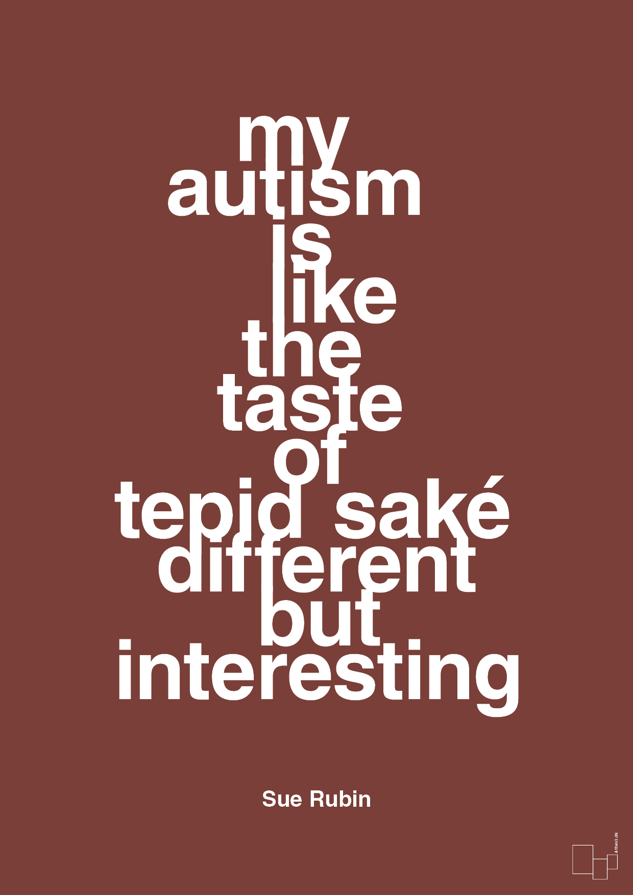 plakat: my autism is like the taste of tepid saké different but interesting - red pepper-Autisme-A1two3
