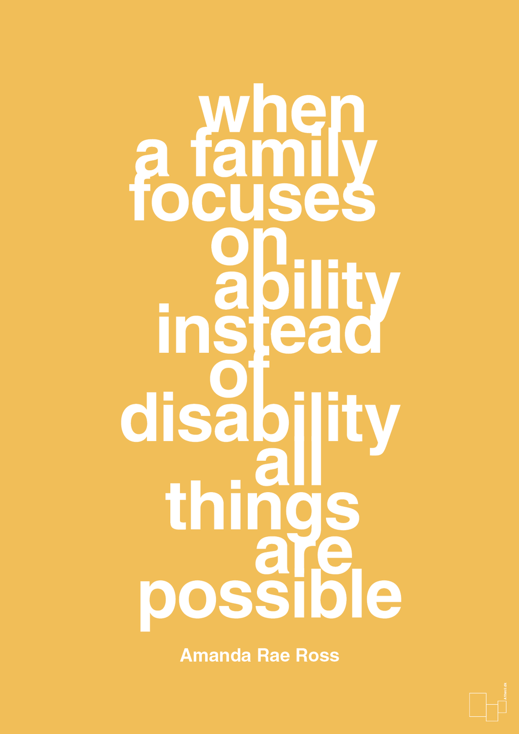 plakat: when a family focuses on ability instead of disability all things are possible - honeycomb-Autisme-A1two3
