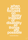 plakat: when a family focuses on ability instead of disability all things are possible - honeycomb-Autisme-A1two3