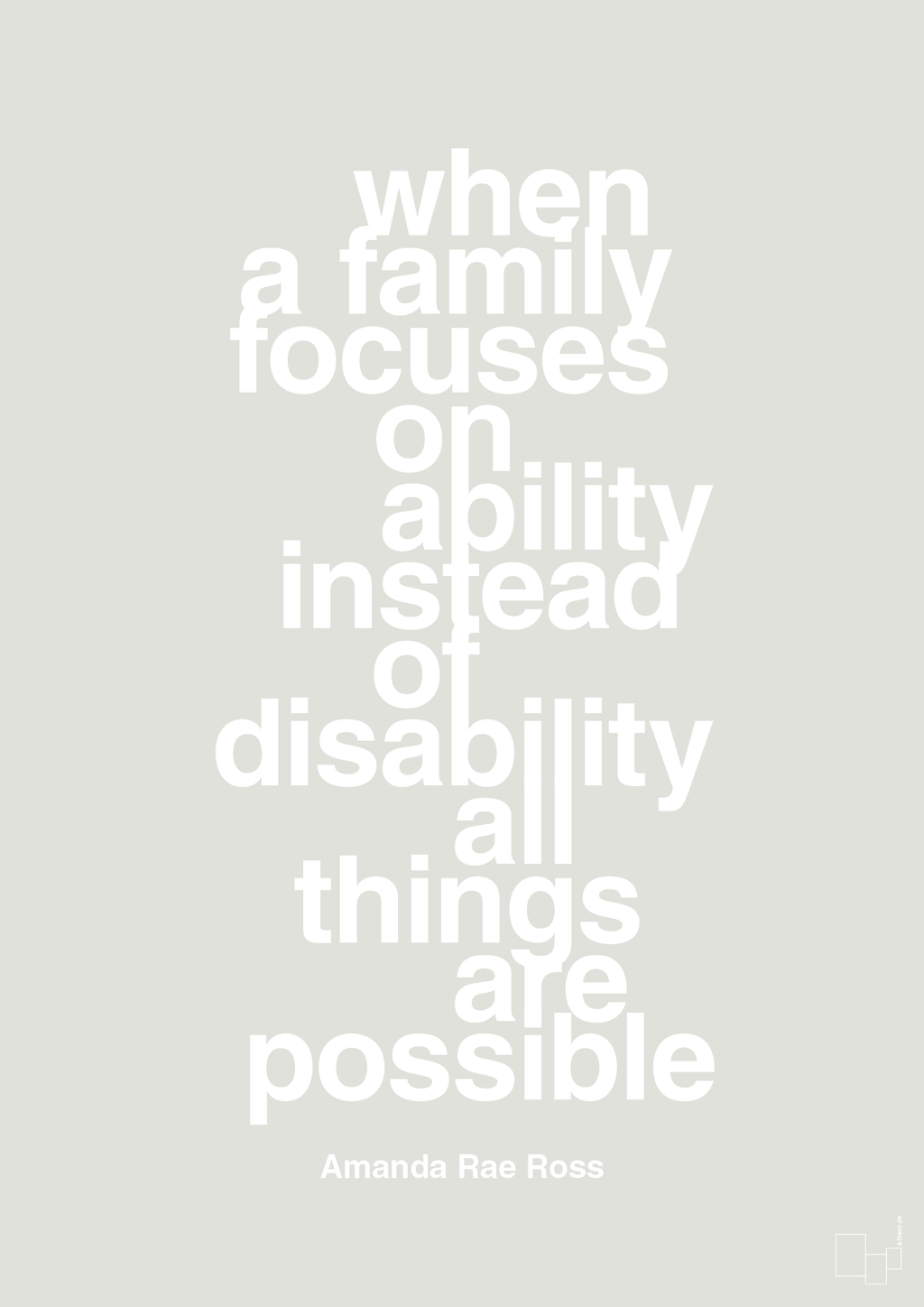 plakat: when a family focuses on ability instead of disability all things are possible - painters white-Autisme-A1two3
