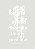 plakat: when a family focuses on ability instead of disability all things are possible - painters white-Autisme-A1two3