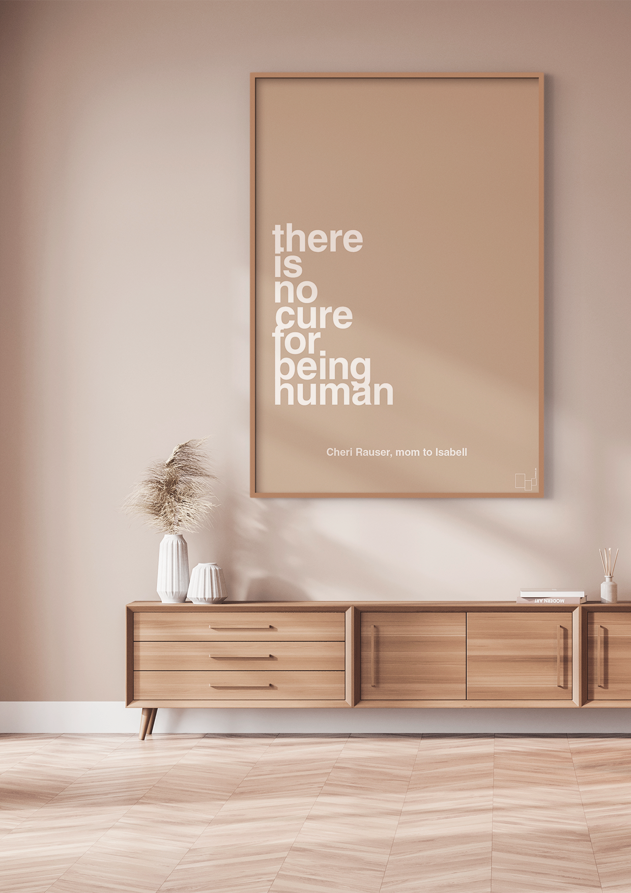 plakat: there is no cure for being human - graphic charcoal-Autisme-A1two3