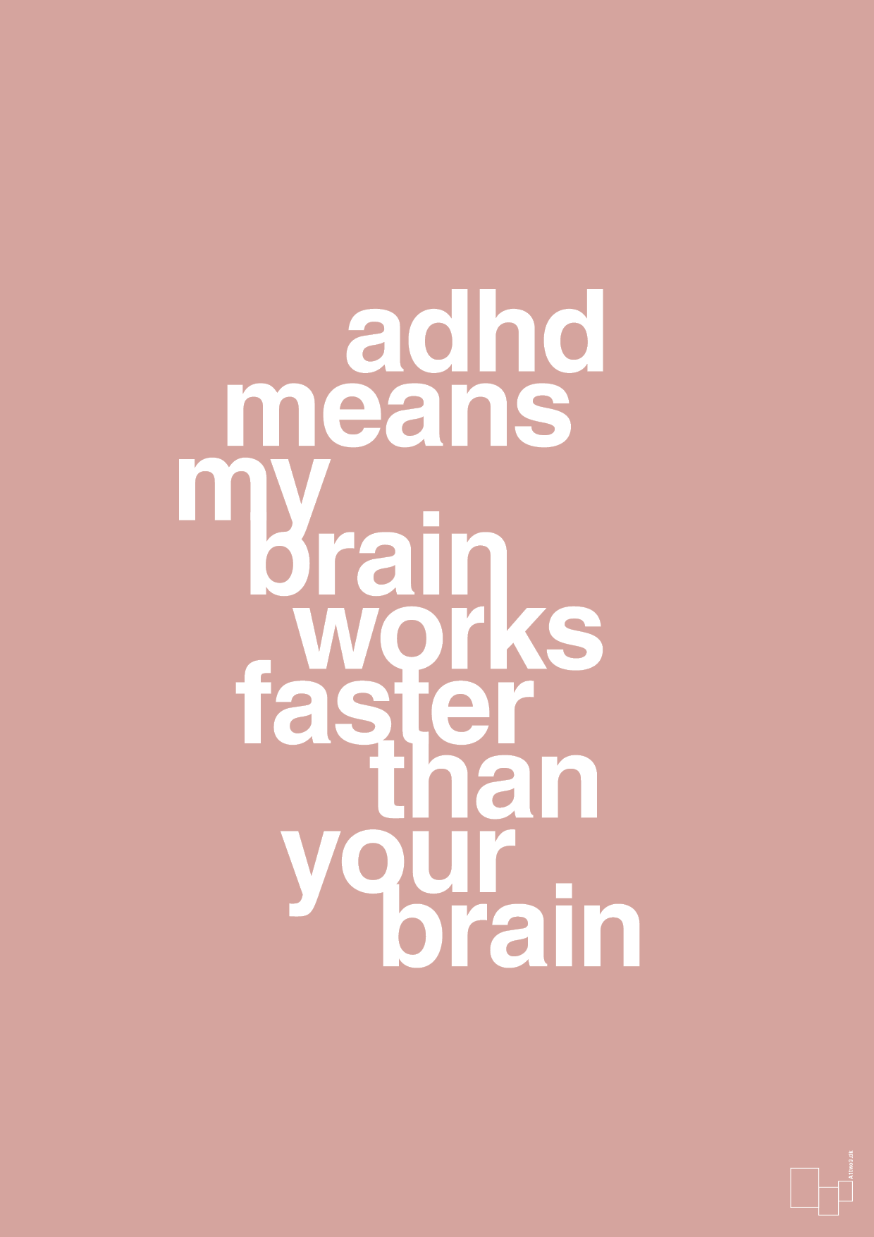 plakat: adhd means my brain works faster than your brain - bubble shell-ADHD-A1two3