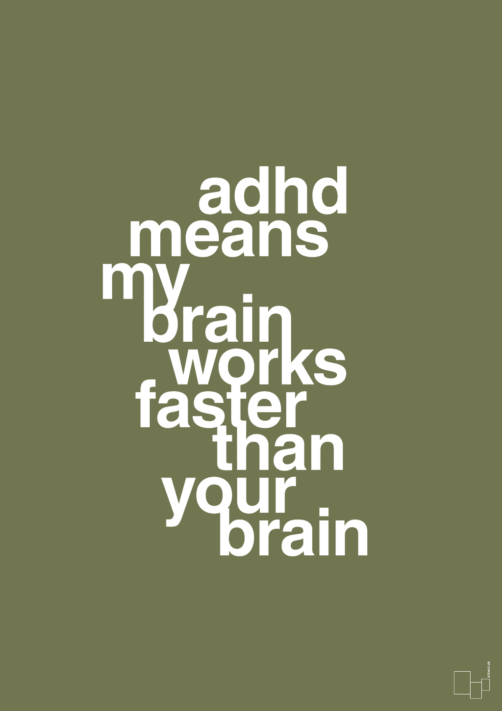 plakat: adhd means my brain works faster than your brain - secret meadow-ADHD-A1two3
