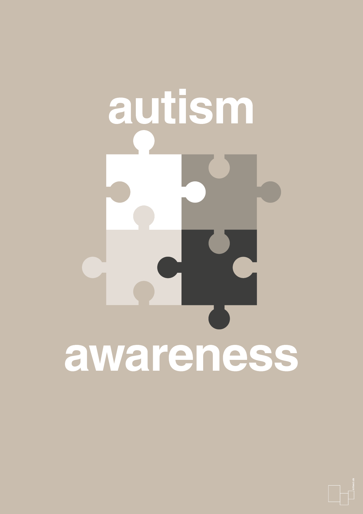 plakat: autism awareness - creamy mushroom-Autisme-A1two3