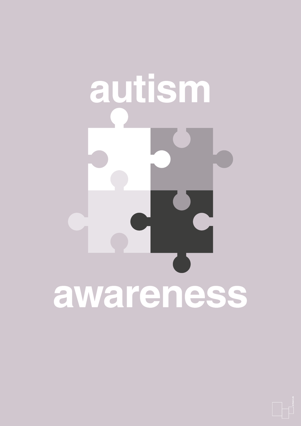 plakat: autism awareness - dusty lilac-Autisme-A1two3