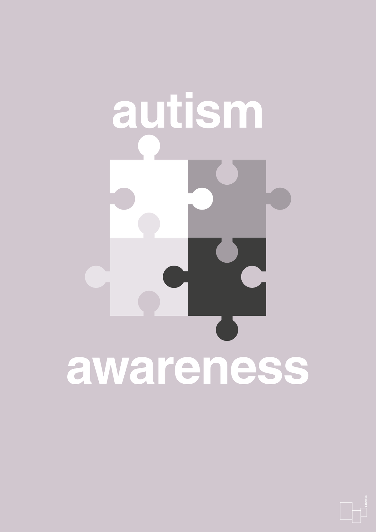 plakat: autism awareness - dusty lilac-Autisme-A1two3