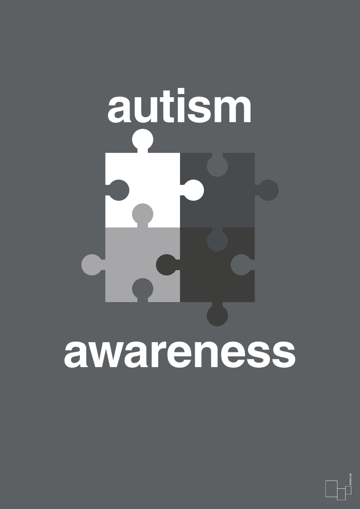 plakat: autism awareness - graphic charcoal-Autisme-A1two3