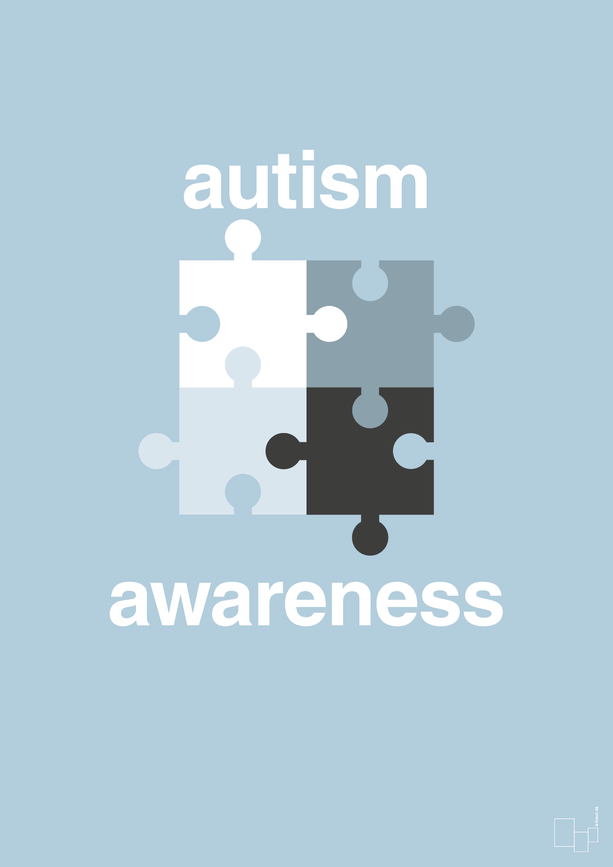 plakat: autism awareness - heavenly blue-Autisme-A1two3