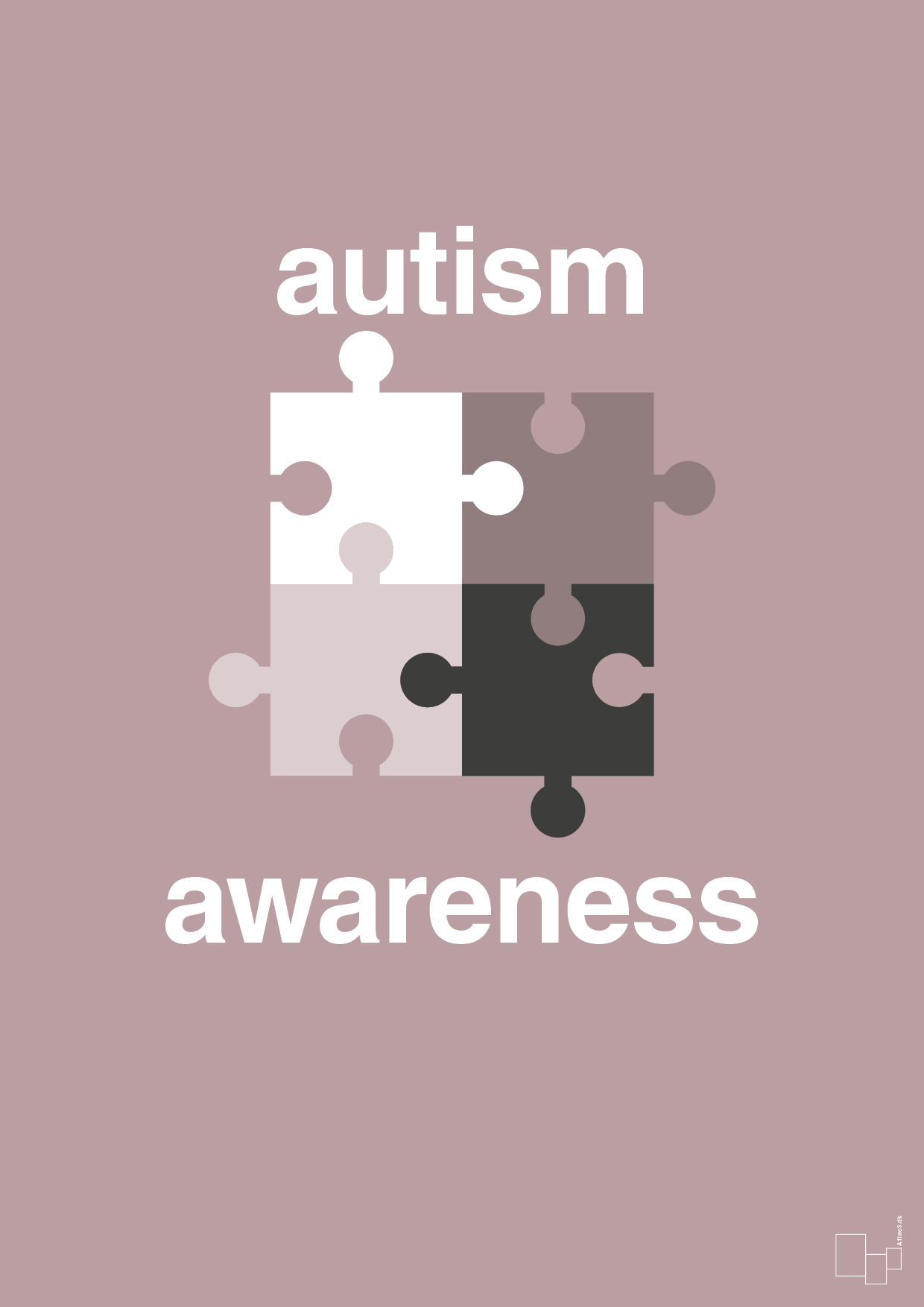 plakat: autism awareness - light rose-Autisme-A1two3