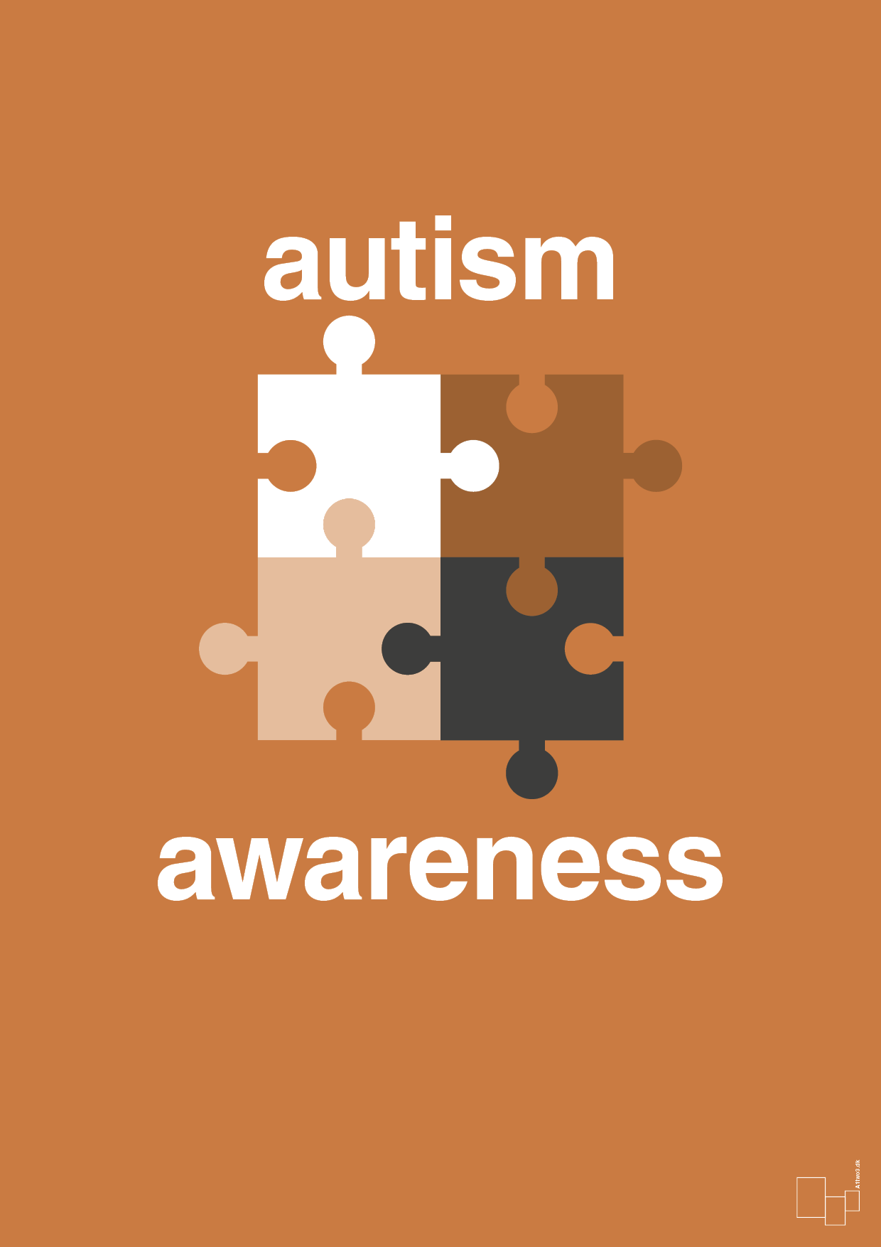 plakat: autism awareness - rumba orange-Autisme-A1two3