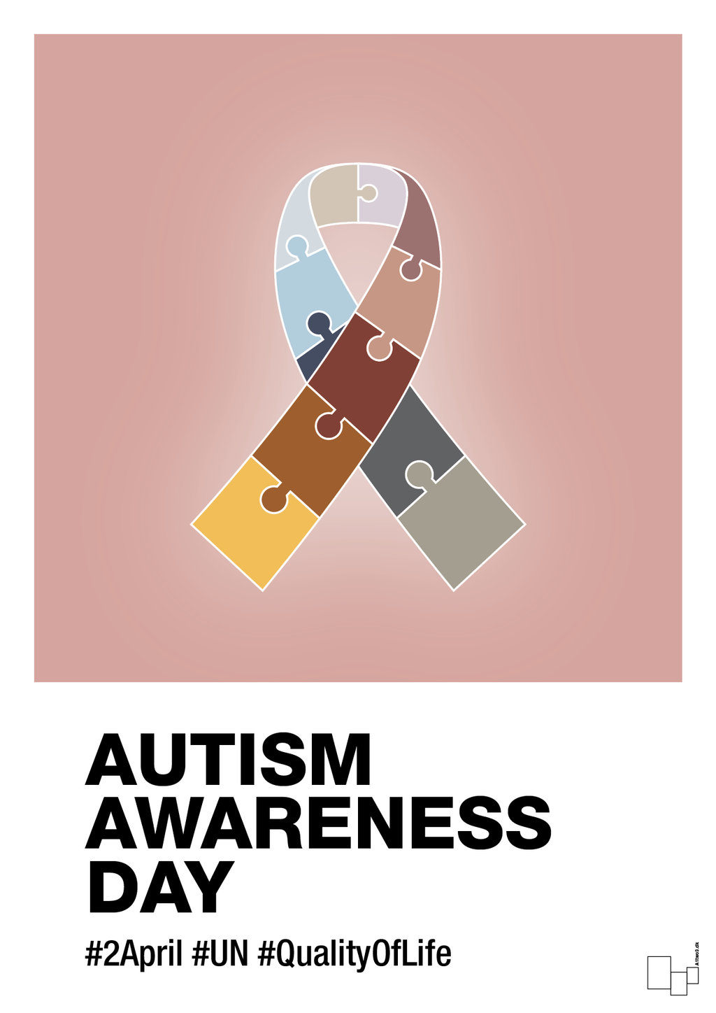 plakat: autism awareness day in fullcolor - bubble shell-Autisme-A1two3