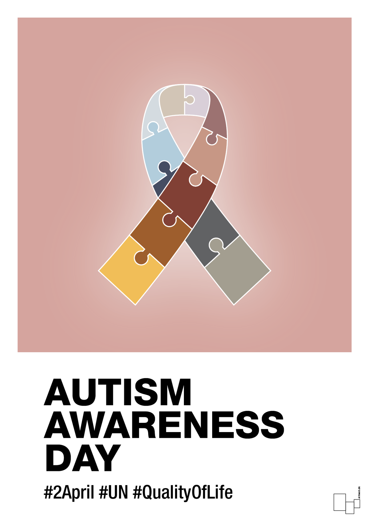 plakat: autism awareness day in fullcolor - bubble shell-Autisme-A1two3