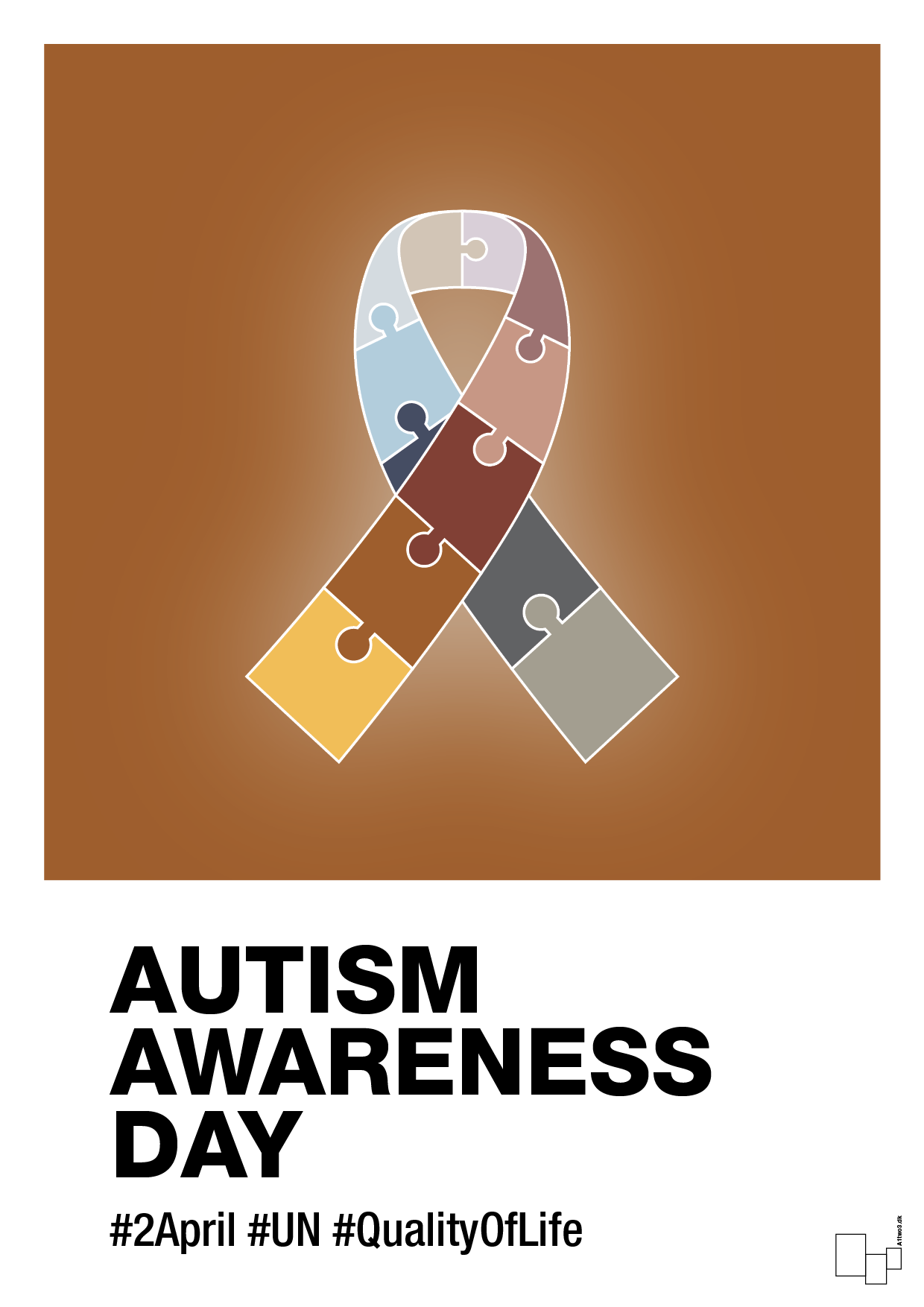 plakat: autism awareness day in fullcolor - cognac-Autisme-A1two3
