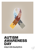 plakat: autism awareness day in fullcolor - creamy mushroom-Autisme-A1two3