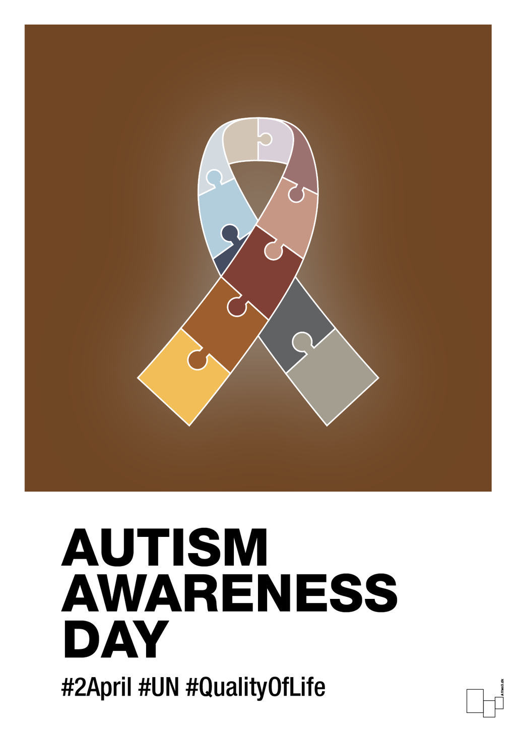 plakat: autism awareness day in fullcolor - dark brown-Autisme-A1two3