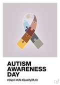 plakat: autism awareness day in fullcolor - dusty lilac-Autisme-A1two3