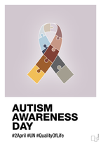 plakat: autism awareness day in fullcolor - dusty lilac-Autisme-A1two3