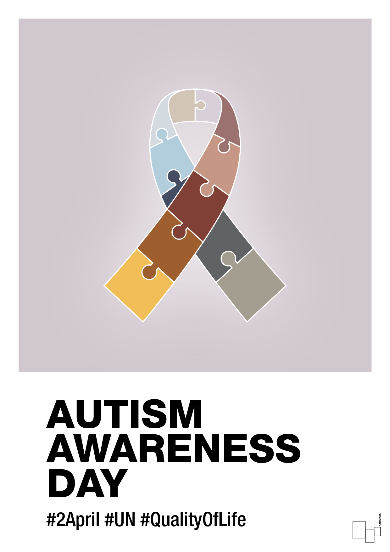 plakat: autism awareness day in fullcolor - dusty lilac-Autisme-A1two3