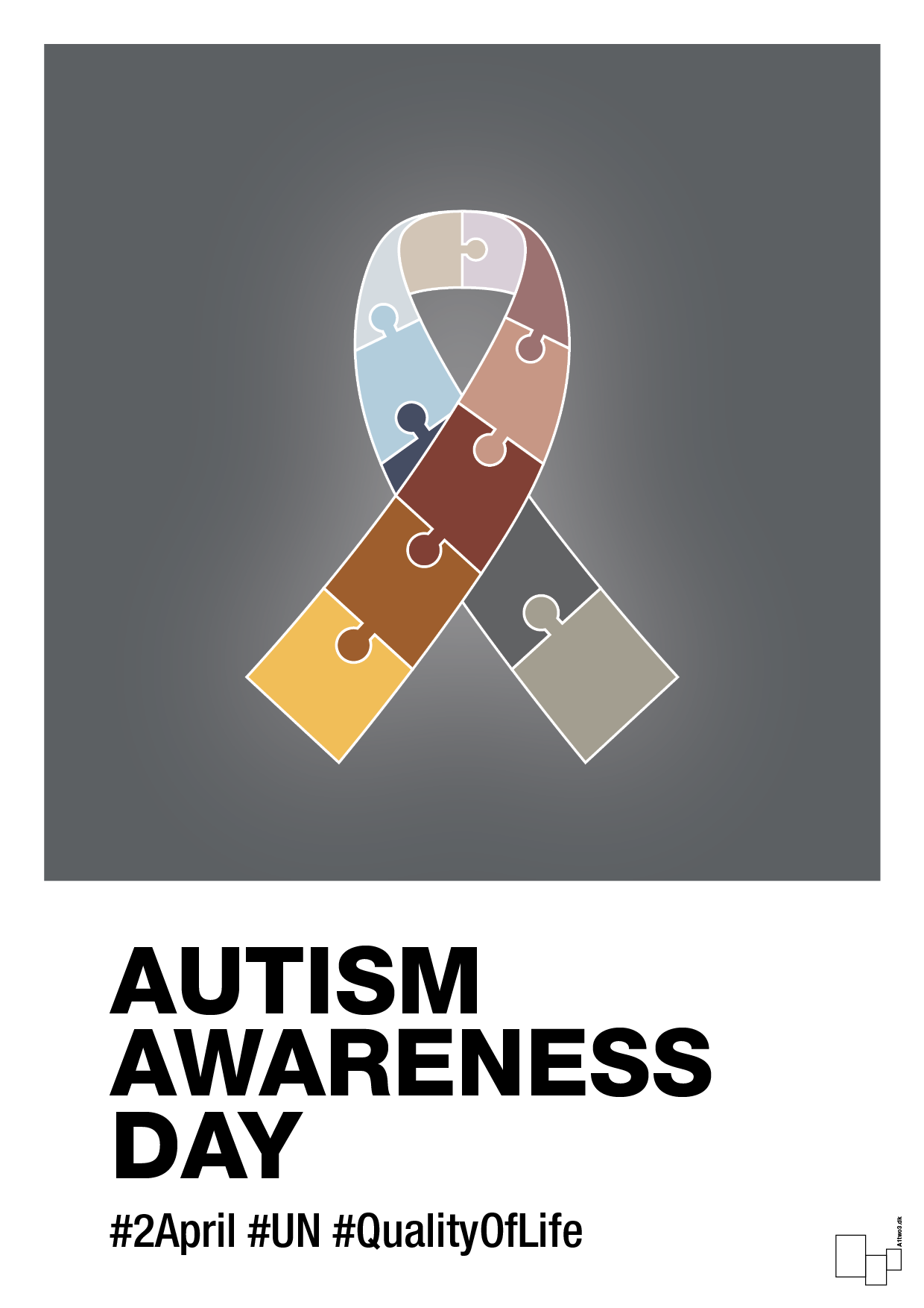 plakat: autism awareness day in fullcolor - graphic charcoal-Autisme-A1two3