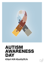 plakat: autism awareness day in fullcolor - heavenly blue-Autisme-A1two3