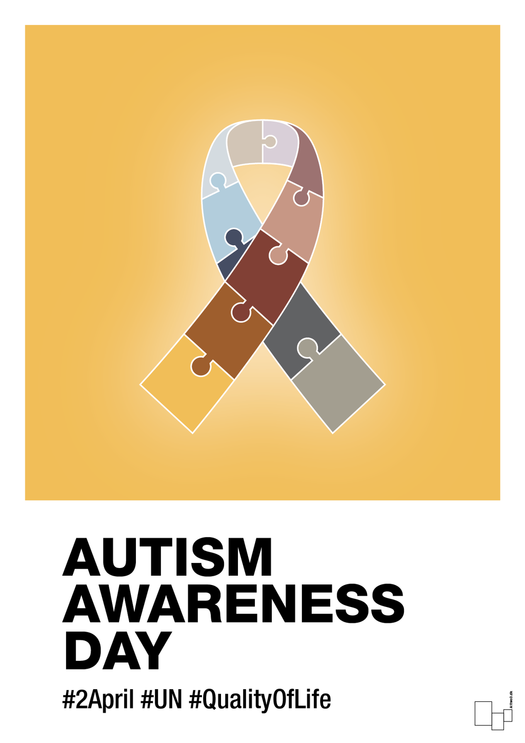 plakat: autism awareness day in fullcolor - honeycomb-Autisme-A1two3