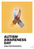 plakat: autism awareness day in fullcolor - honeycomb-Autisme-A1two3