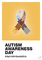 plakat: autism awareness day in fullcolor - honeycomb-Autisme-A1two3