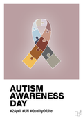 plakat: autism awareness day in fullcolor - light rose-Autisme-A1two3