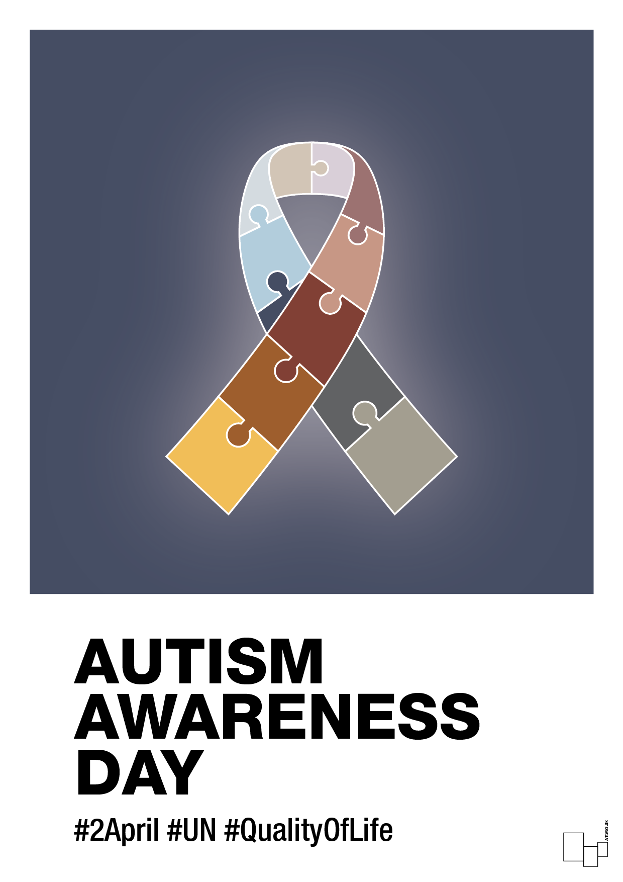 Autism awareness day in fullcolor - petrol-Autisme-A1two3