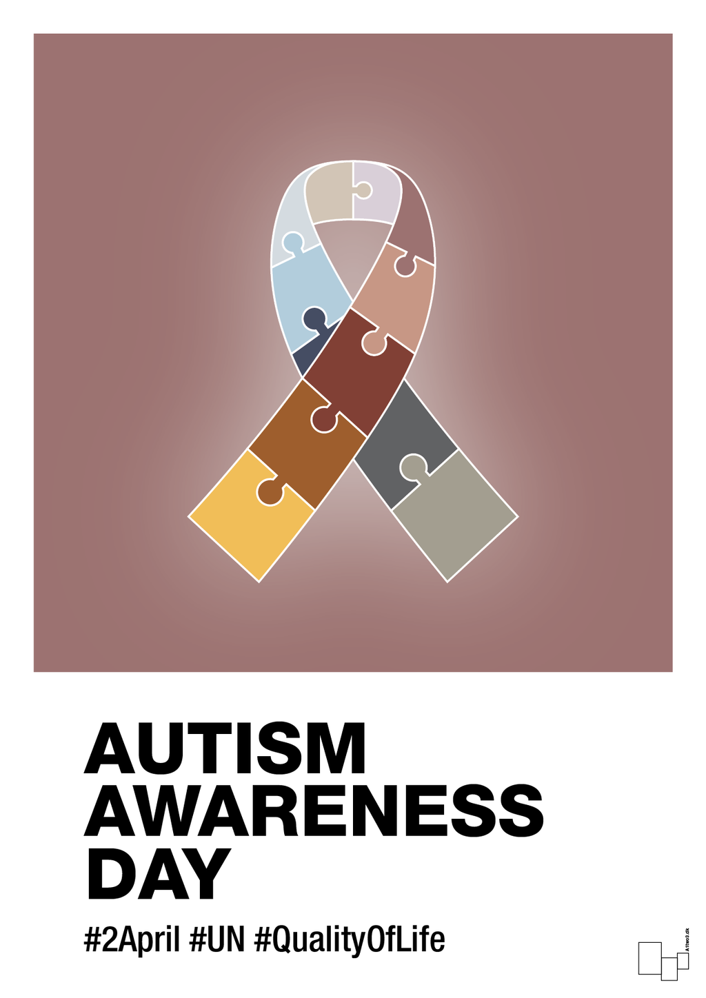 plakat: autism awareness day in fullcolor - plum-Autisme-A1two3