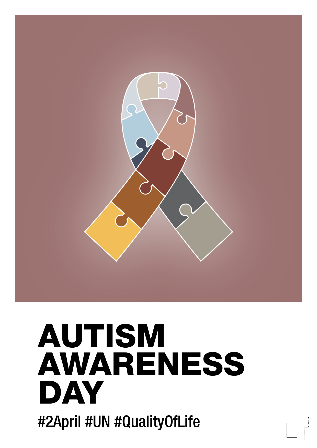plakat: autism awareness day in fullcolor - plum-Autisme-A1two3