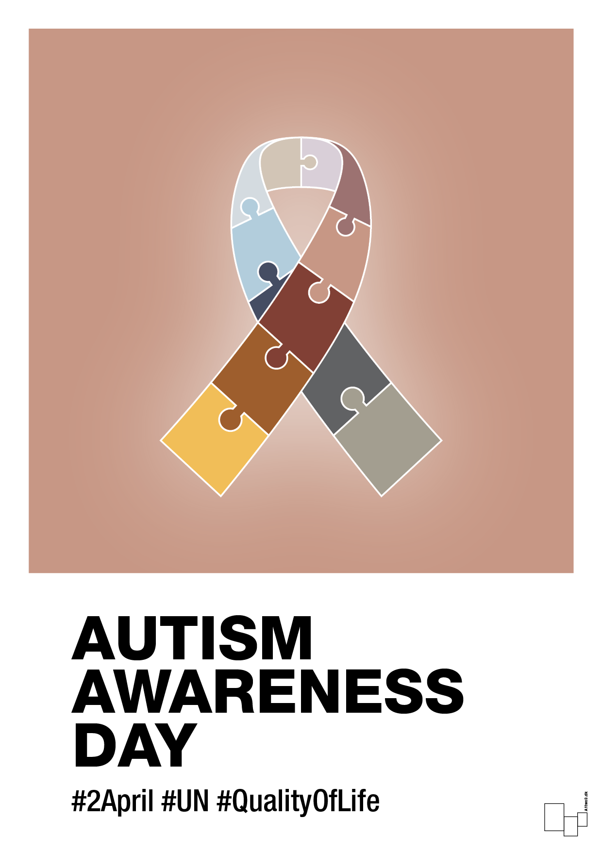 plakat: autism awareness day in fullcolor - powder-Autisme-A1two3