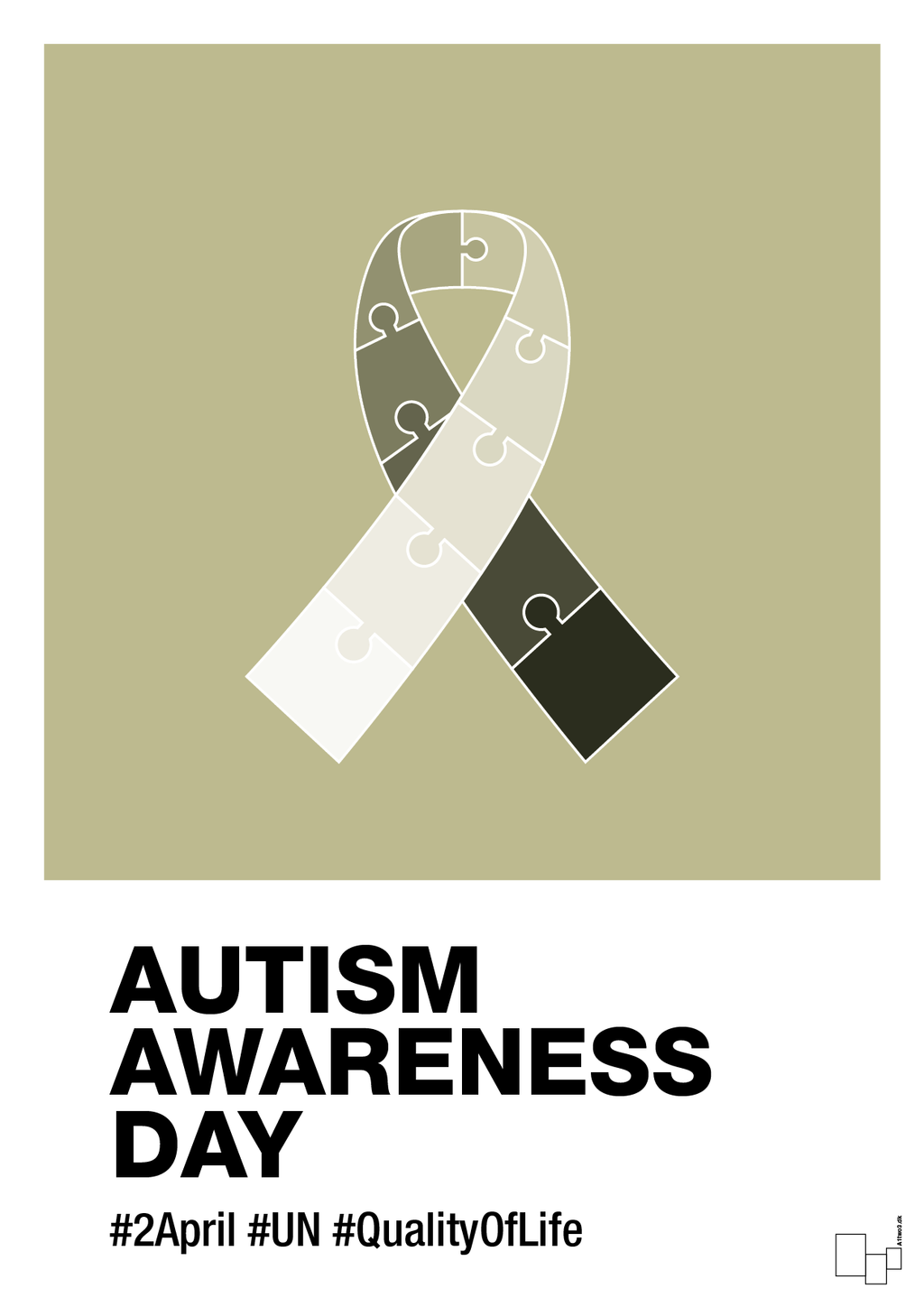 plakat: autism awareness day in monocolor - back to nature-Autisme-A1two3