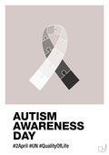 plakat: autism awareness day in monocolor - broken beige-Autisme-A1two3