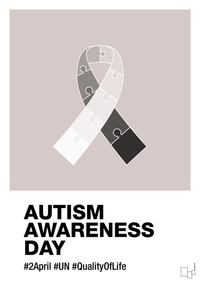 plakat: autism awareness day in monocolor