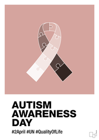 plakat: autism awareness day in monocolor