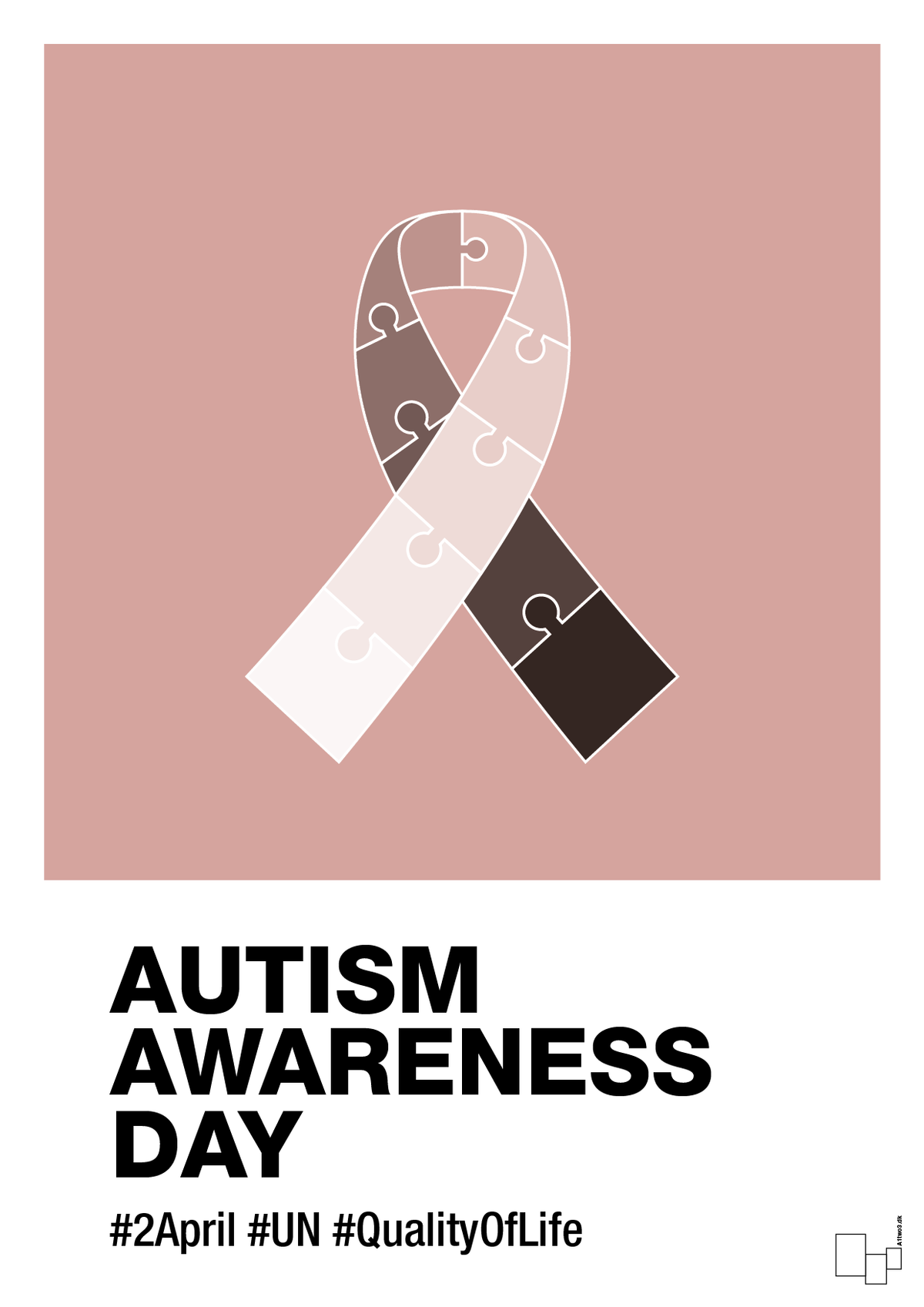 plakat: autism awareness day in monocolor - bubble shell-Autisme-A1two3