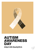 plakat: autism awareness day in monocolor - charismatic-Autisme-A1two3